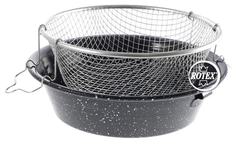 Rotex Friggitrice padella acciaio porcellanata con cestello 24 26 28 30 32